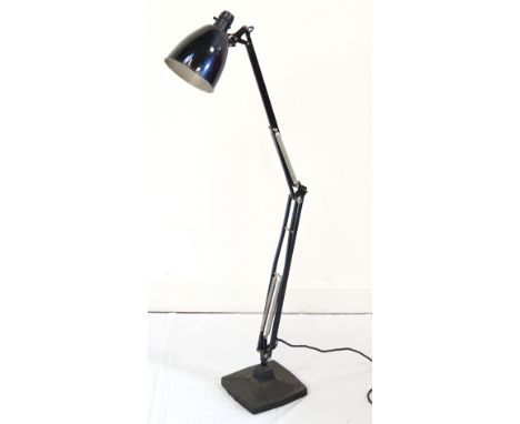 VINTAGE TALL ANGLEPOISE LAMPin black, the hood fitment marked 'Crabtree Patent'