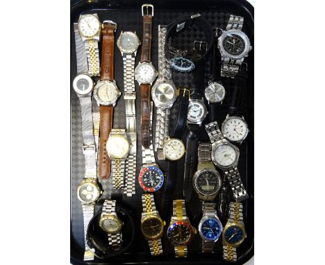 COLLECTION OF GENTLEMAN'S WRISTWATCHESvarious makes including Calvin Klein, Casio, Timex, Ascot, quartz movements noted, 1 tr