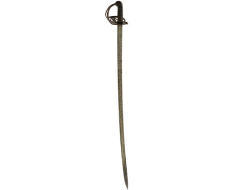 AN 1822 PATTERN LIGHT COMPANY OR RIFLES OFFICER'S SWORD, 94.5cm pipe backed blade with spear point, regulation pierced steel 