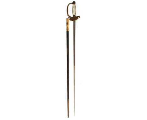 A PAPAL AMBASSADOR'S DRESS SWORD, 79cm clean blade by Wilkinson, decorated with scrolling foliage and flower heads highlighte