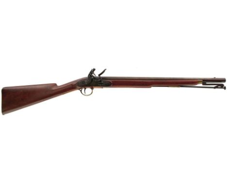 A SCARCE IRISH CONSTABULARY FLINTLOCK CARBINE BY RIGBY OF DUBLIN, .650 calibre 22inch sighted browned damascus barrel signed 