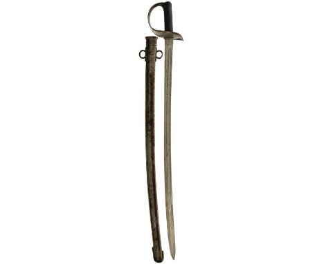 AN 1885 PATTERN CAVALRY TROOPER'S SWORD TO THE 14TH HUSSARS, 85cm slightly curved fullered blade stamped with various Ordnanc