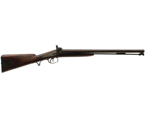 A SCINDE IRREGULAR HORSE .700 CALIBRE DOUBLE BARRELLED PERCUSSION SWINBURN CARBINE, 21inch sighted damascus barrels, signed b