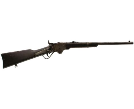 AN AMERICAN .56 RIMFIRE OBSOLETE CALIBRE SPENCER CARBINE, 20inch sighted barrel fitted with rear ladder sights, stamped M1865