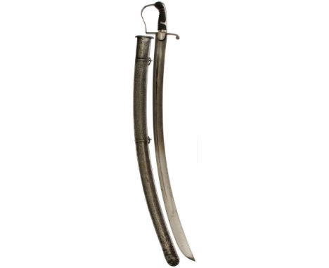 A 1796 PATTERN LIGHT CAVALRY OFFICER'S SABRE, 82.5cm curved blade lightly etched and gilt with crowned GR cypher, mounted cav