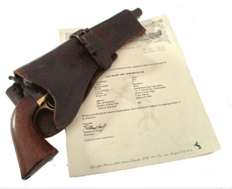 A RARE .44 CALIBRE SIX-SHOT PERCUSSION COLT MODEL ARMY REVOLVER TO PRIVATE WILLIAM WEBB OF THE ILLINOIS CAVALRY REGIMENT, 8in