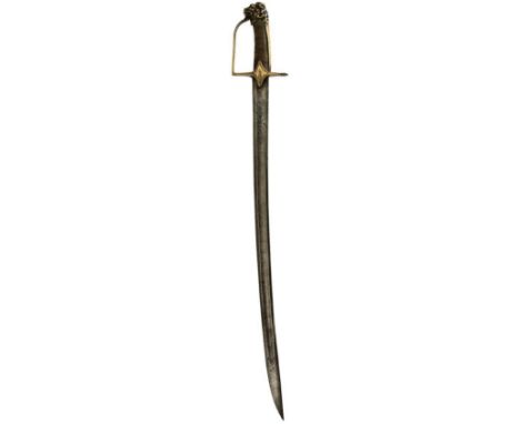 A RARE FRENCH LIGHT CAVALRY OR CHASSEURS OFFICER'S SWORD, 73.5cm curved fullered blade incised VAINCRE OU MOURIR POUR LA NATI