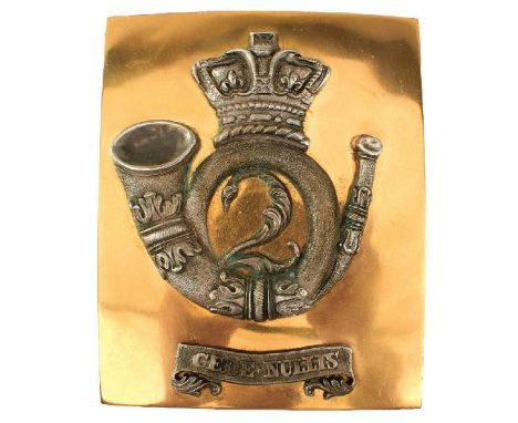 AN INDIAN ARMY OFFICER'S SHOULDER BELT PLATE OF THE 2ND LIGHT INFANTRY, the gilt plate applied with a crowned white metal bug