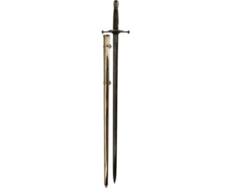 AN 1828 REGULATION PATTERN ROYAL SCOTS FUSILIERS OFFICER'S SWORD, 82.5cm fullered broadsword blade by Wilkinson, serial no. 4