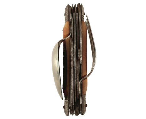 NINE VARIOUS FOLDING AND POCKET KNIVES, comprising a mid 20th Century Hobo or Scout multi tool knife, Japanese for the Americ