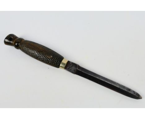 An antique Thistle Head knife with 12.5 cm (l) blade, approximately 23.5 cm (l) overall. [W]

Note: This lot is not for sale 