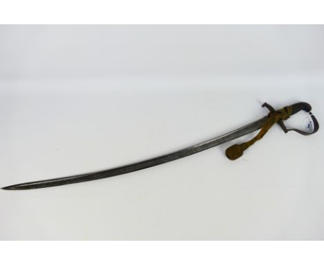 A 19th century m. 1837 Austro-Hungarian sword with 87 cm (l), single edge curved blade, approximately 99 cm (l), with sword k