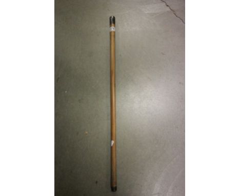 Malacca walking stick with white metal top