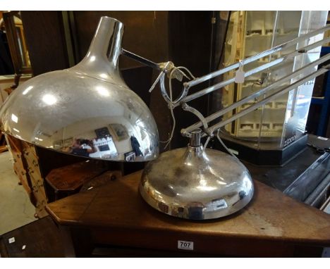 Large chromed finish angle poise lamp