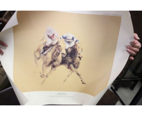 Collection of vintage horse racing related prints