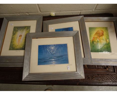 Six framed prints signed by artist Keith English