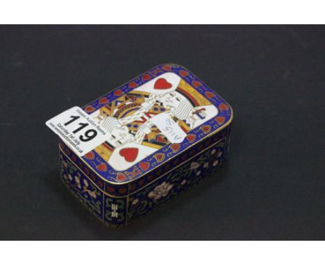 Cloisonne Playing Card Box with King of Hearts to lid
