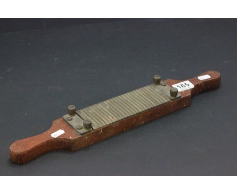 Mahogany & brass part Chemists pill roller