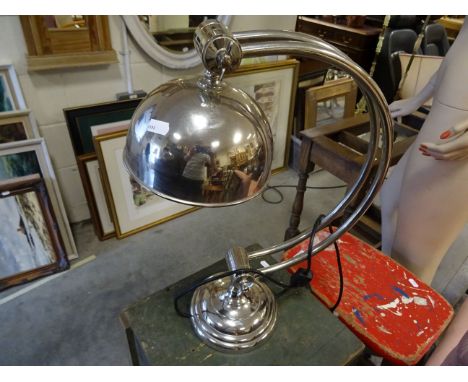 Chromed C shape angle poise adjustable lamp