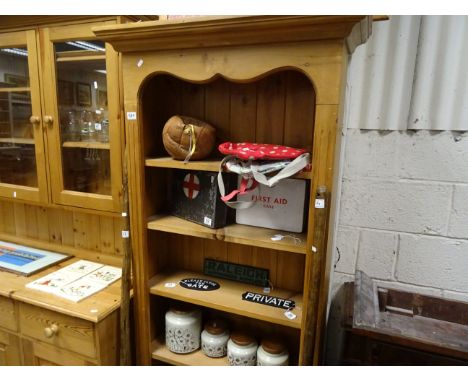 Four shelf pine tall book case