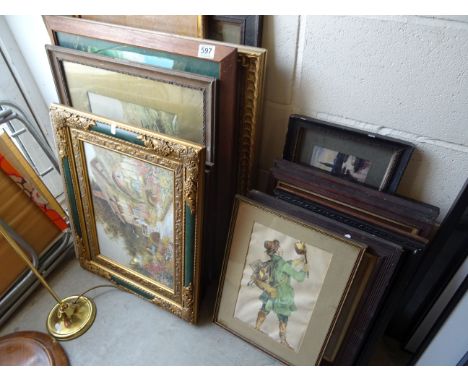 Approx 18 framed pictures and prints to include watercolours