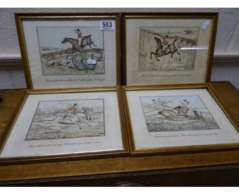 Four framed & glazed hunting prints