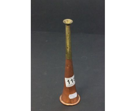 Vintage brass and copper hunting horn
