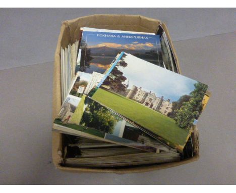 Box of vintage postcards