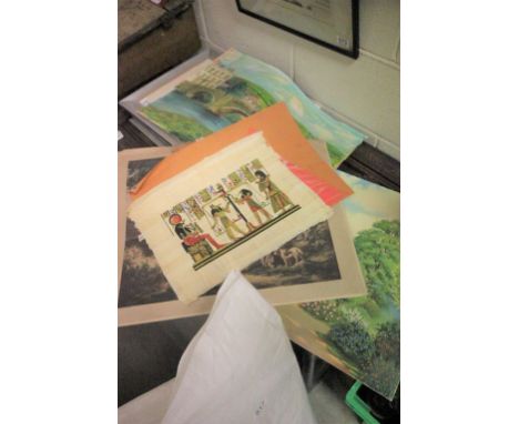 Large selection of unframed pictures to include oil paintings, studio prints etc