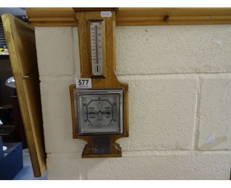Oak barometer with presentation plaque to JA Heard 1959 Reme