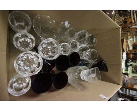 Box of vintage glassware