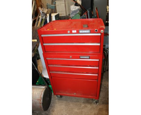 A LARGE KENNEDY TOOL CHEST ON WHEELS
