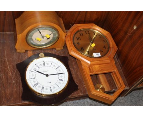 A SMITHS MANTLE CLOCK PLUS TWO OTHERS