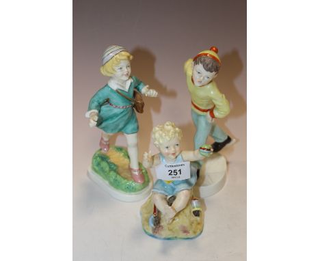 THREE ROYAL WORCESTER DAYS OF BIRTH FIGURES