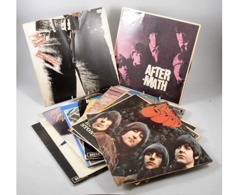 Vinyl music records; small selection to include, The Rolling Stones Sticky Fingers; other early Rolling Stones, The Beatles a