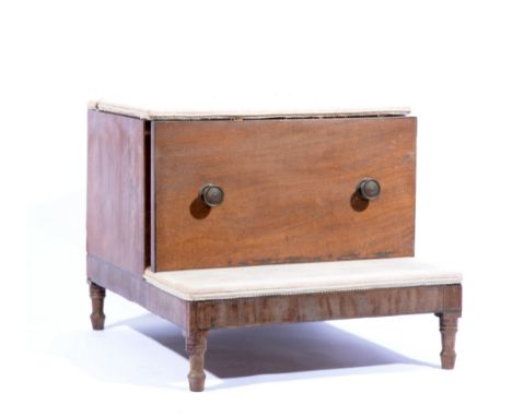 19th Century mahogany bed steps, with a commode drawer, width 52cm.