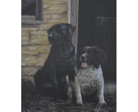 After K. Wagner, colour hunting prints, a pair, 27cm x 70cm; and after Nigel Hemmings, Stablemates, colour print, limited edi