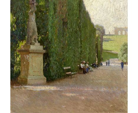 CARL MOLL (1861-1945)Der Park von Schönbrunn mit Blick zur Gloriette signed 'C. Moll' (lower right)oil on panel34.3 x 35.6cm 