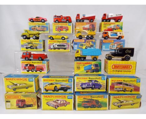 Matchbox - eleven diecast vehicles in original boxes, plus eight empty boxes, boxes e, models nm to m. Estimate £60 - £80