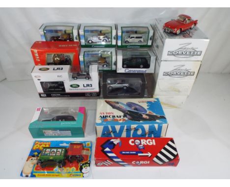 Corgi, Cararama and others - sixteen diecast vehicles in original boxes to include a Zora Arkus and crafted Corvette and a ra