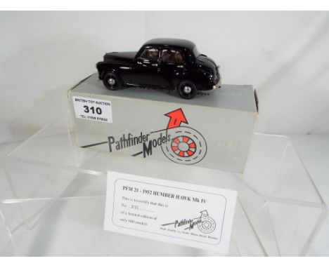 Pathfinder Models - a handbuilt 1:43 scale diecast model 1952 Humber Hawk MK IV # PFM21 finished in black with brown interior