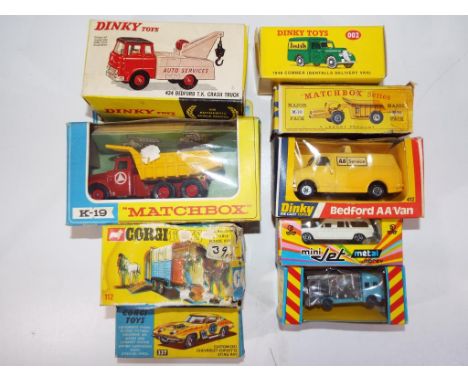 Dinky, Corgi, Matchbox and others - nine diecast vehicles in original boxes comprising Dinky 434, 412, 002 and Corgi 112, 337