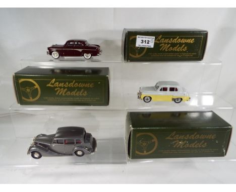 Lansdowne Models - three 1:43 scale diecast models comprising 1958 Austin A105 Westminster Vanden Plas # LDM12, 1956 Hillman 