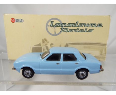 Lansdowne Models - a hand-built 1:43 scale white metal car  1979 Ford Cortina Mark 4 saloon, model e to nm, box e. Estimate £