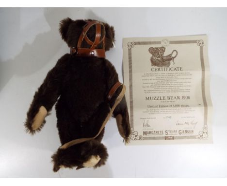 Steiff - A limited edition dark brown mohair Steiff Muzzle Bear, produced in a limited edition of 5000, numbered 2565, with c