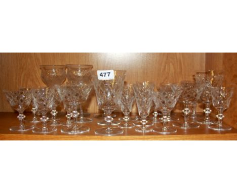 A quantity of good cut crystal glassware and other vintage glasses.