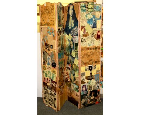 A vintage folding screen.