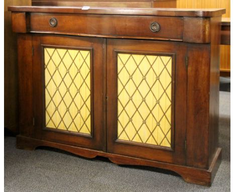 A 19th century mahogany grill front cabinet, W. 104cm, H. 82cm.