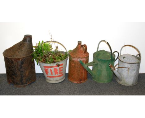 Five vintage garden items.