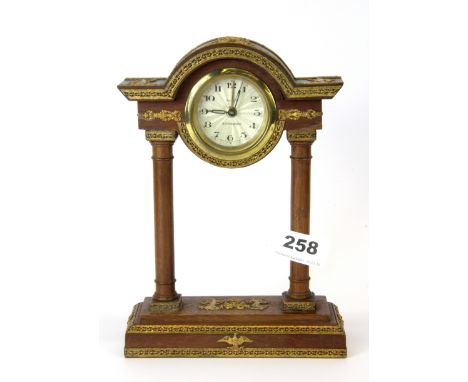 An early 20th century French Napoleon III style mantle clock, H. 22cm.